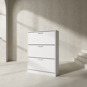 Modern Shoe Storage Cabinet with 3 Flip Drawers Wood Shoe Rack Storage Organizer for Entryway Hallway