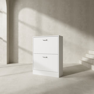 Shoe Cabinet with 2 Flip Drawers for Entryway Modern Shoe Storage Cabinet