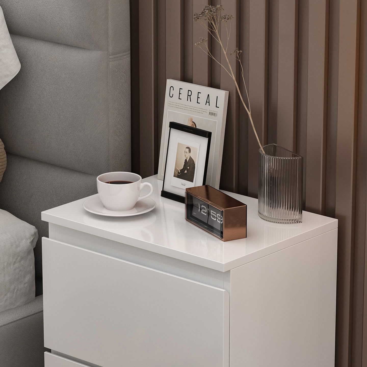 2-Drawer Chest Dresser Sideboard Night Table in Bedroom