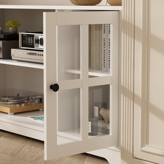 TV Stand Large Entertainment Wall Unit White Entertainment Center for Living Room