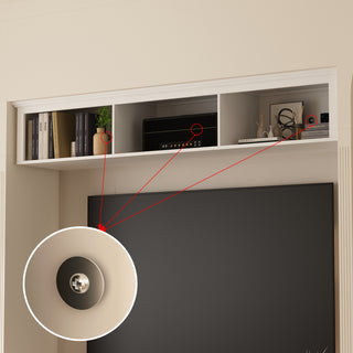 TV Stand Large Entertainment Wall Unit White Entertainment Center for Living Room