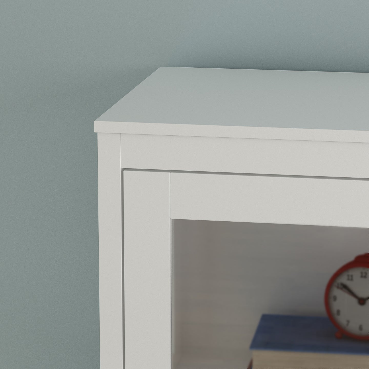 Bookshelf 4-Storey Storage Stand Storage Cabinet Bookcase Display Cabinet with Tempered Glass Doors