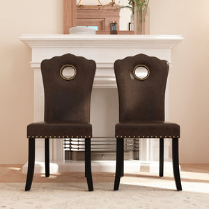 Dining Oak Chair Antique Accent Chairs Upholstered Set of 2 for Kitchen