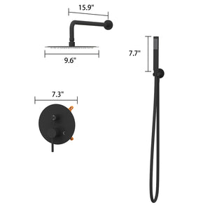 Double-Jet Shower Set Round Handheld Shower and Full Body Spray Jet