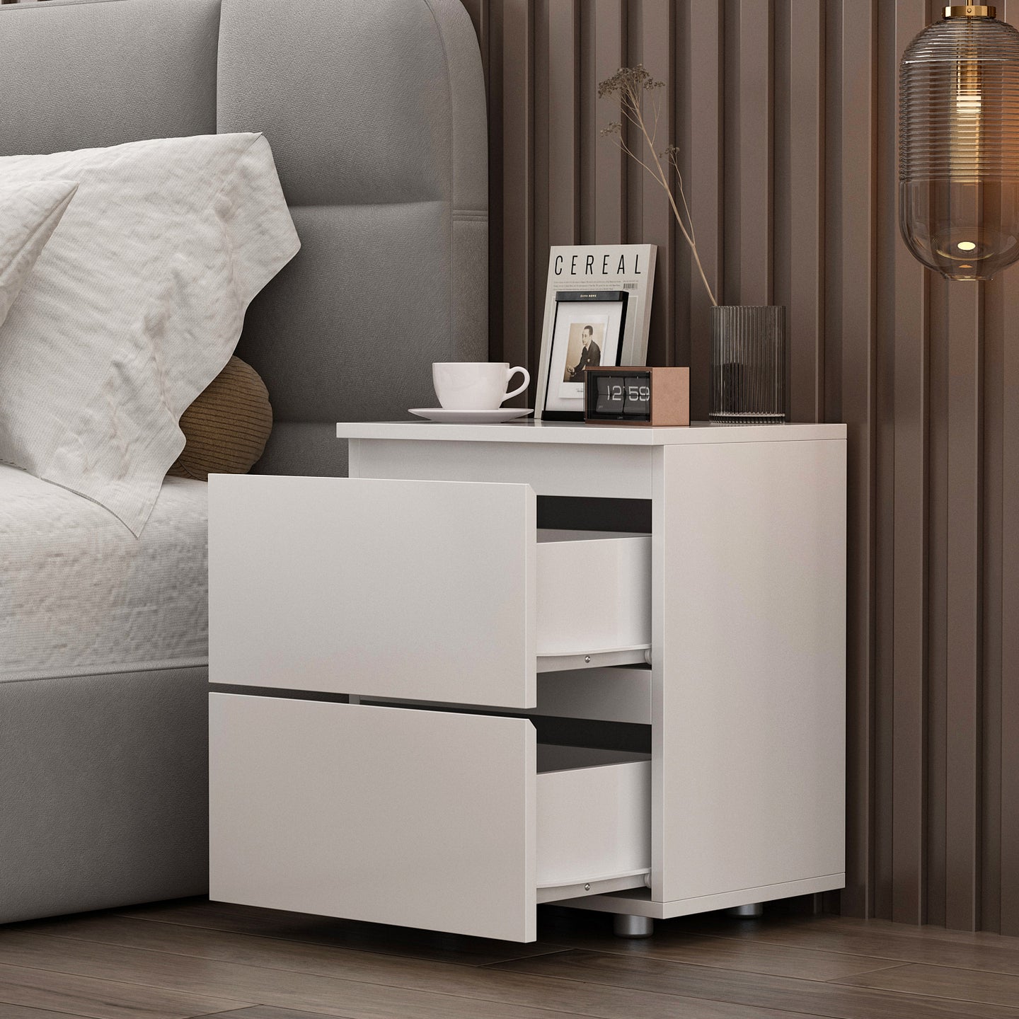 2-Drawer Chest Dresser Sideboard Night Table in Bedroom