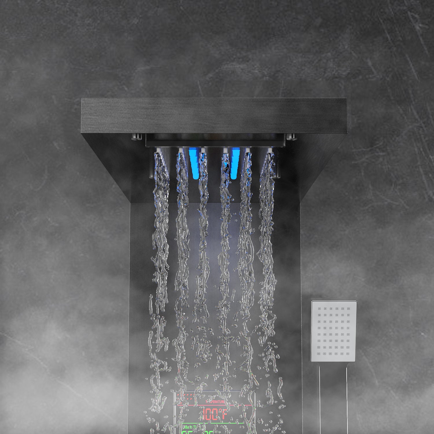 LED Shower Panel Head Rain Massage System and Spout