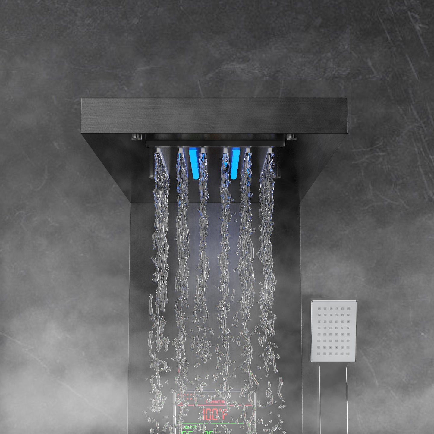 LED Shower Panel Head Rain Massage System and Spout