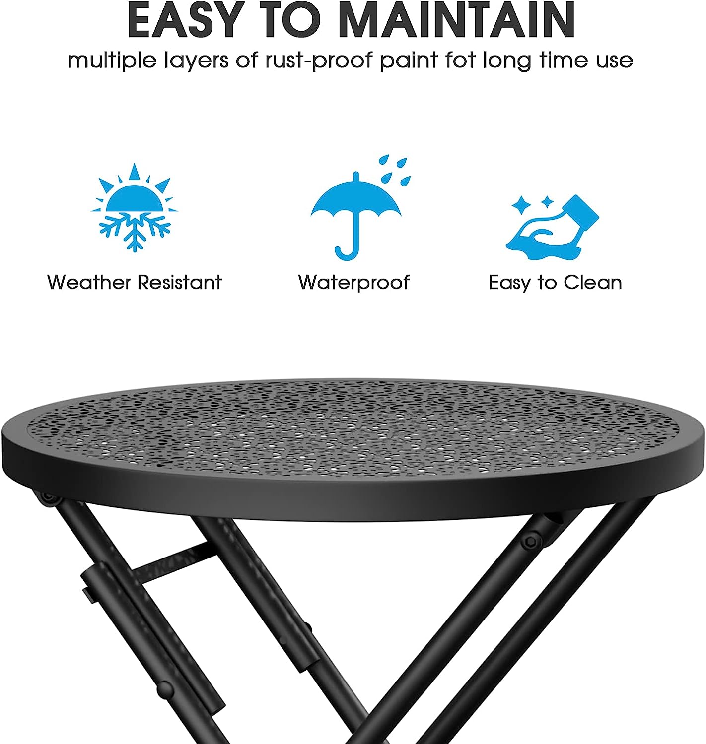 3 Pieces Patio Set Outdoor Iron Patio Furniture Sets