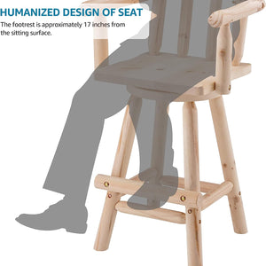 Patio Dining Chair Wooden Outdoor Swivel Bar Stool