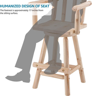 Patio Dining Chair Wooden Outdoor Swivel Bar Stool