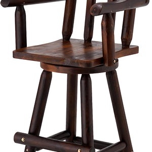 Patio Dining Chair Wooden Outdoor Swivel Bar Stool
