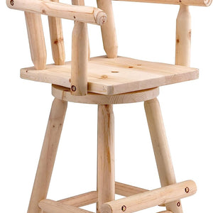 Patio Dining Chair Wooden Outdoor Swivel Bar Stool