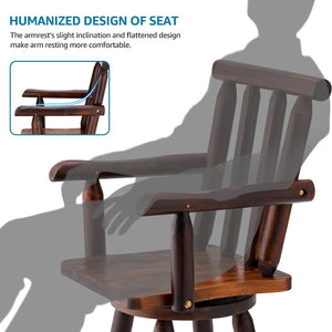 Patio Dining Chair Wooden Outdoor Swivel Bar Stool