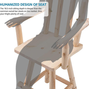 Patio Dining Chair Wooden Outdoor Swivel Bar Stool
