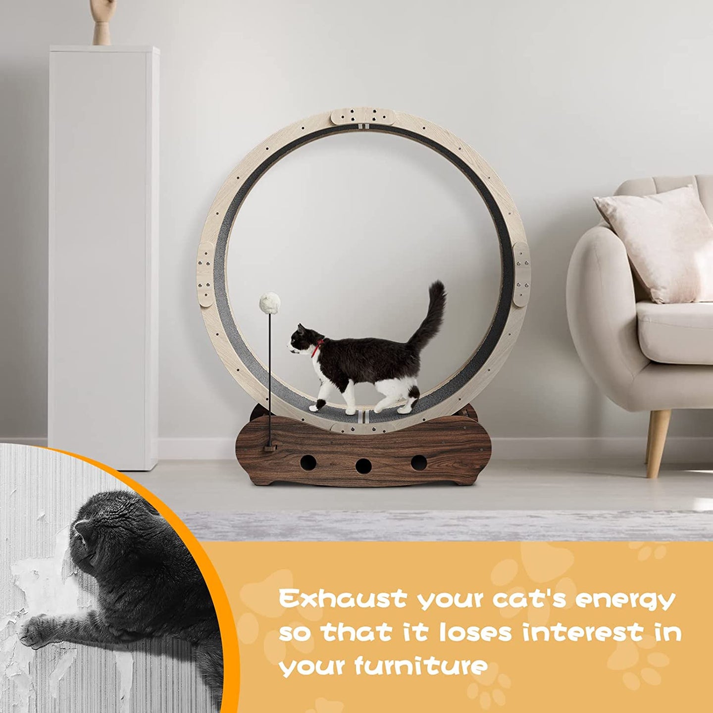 Cat Treadmill Cat Exercise Wheel Running Wheel for Indoor