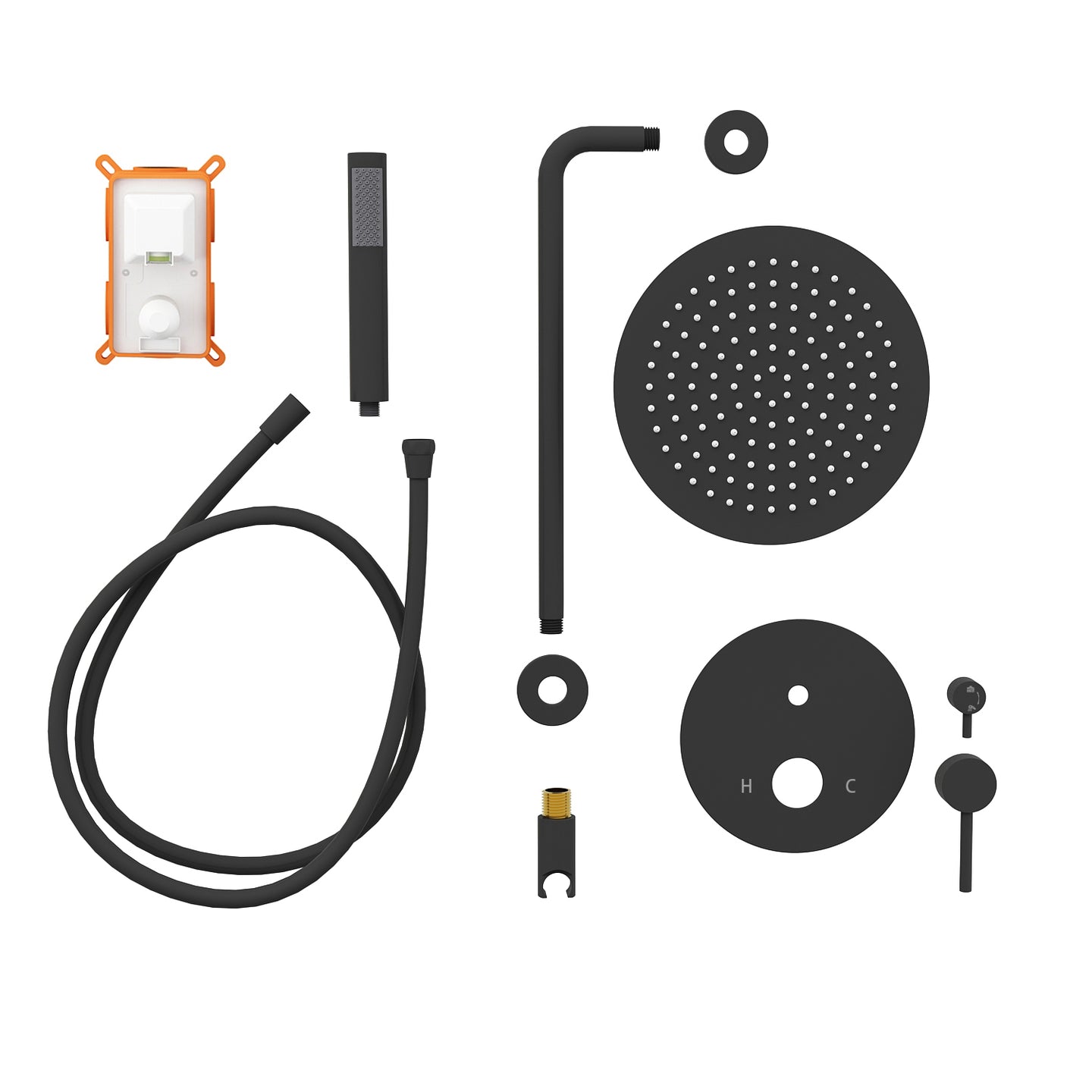 Double-Jet Shower Set Round Handheld Shower and Full Body Spray Jet