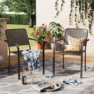 3 Pieces Patio Set Outdoor Iron Patio Furniture Sets