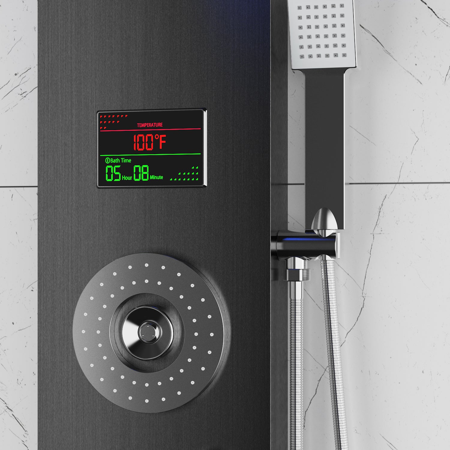 LED Shower Panel Head Rain Massage System and Spout