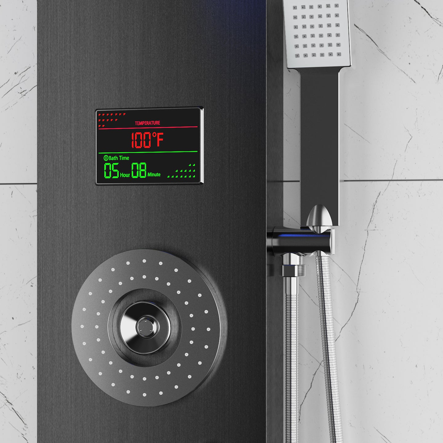 LED Shower Panel Head Rain Massage System and Spout