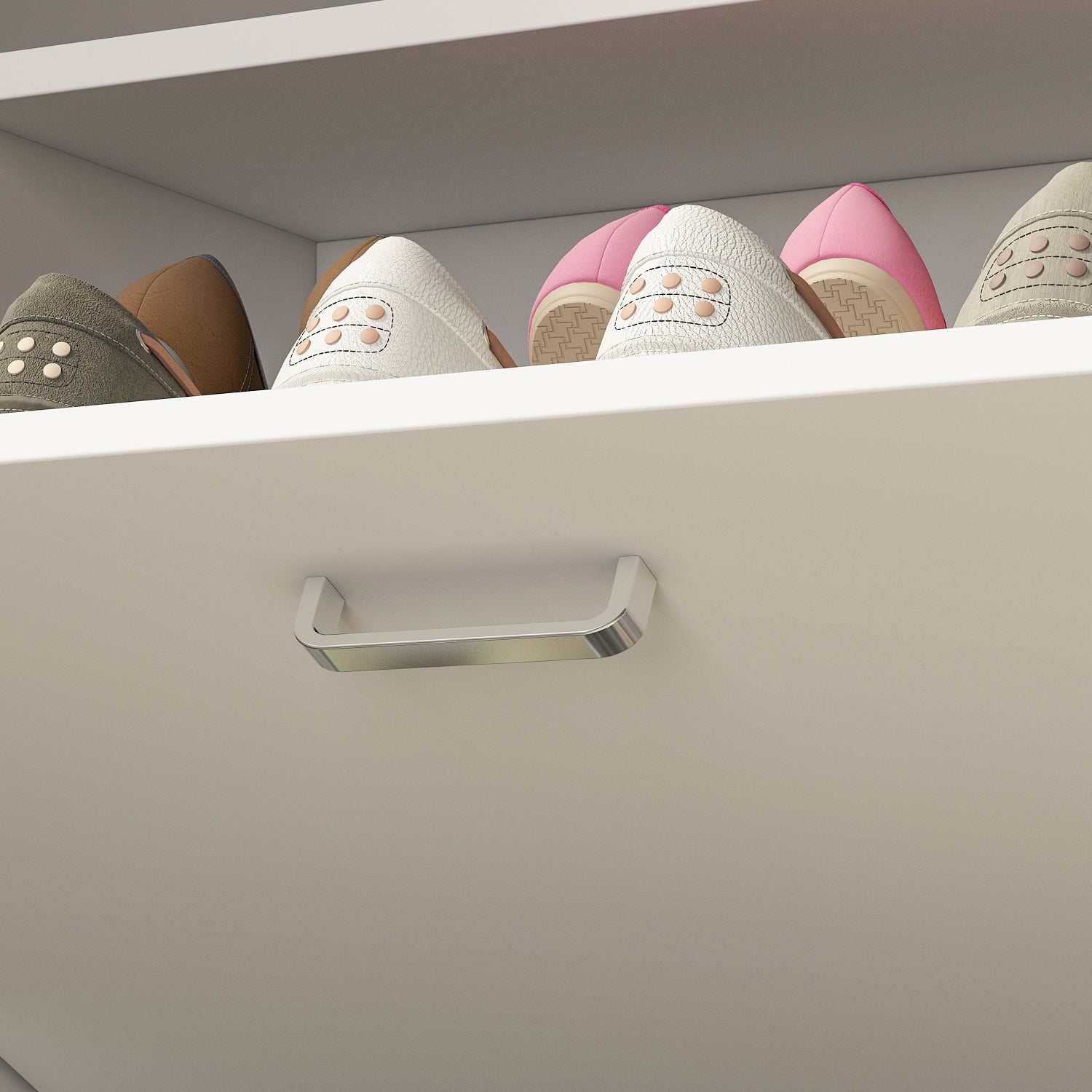 Shoe Cabinet with 2 Flip Drawers for Entryway Modern Shoe Storage Cabinet