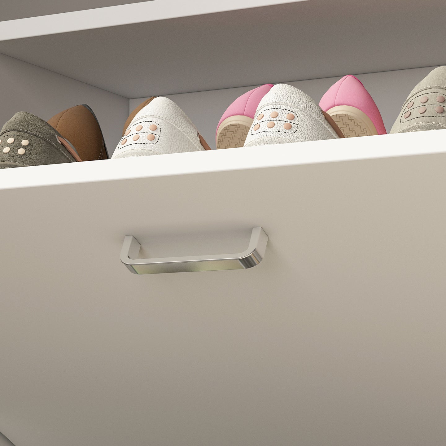 Shoe Cabinet with 2 Flip Drawers for Entryway Modern Shoe Storage Cabinet